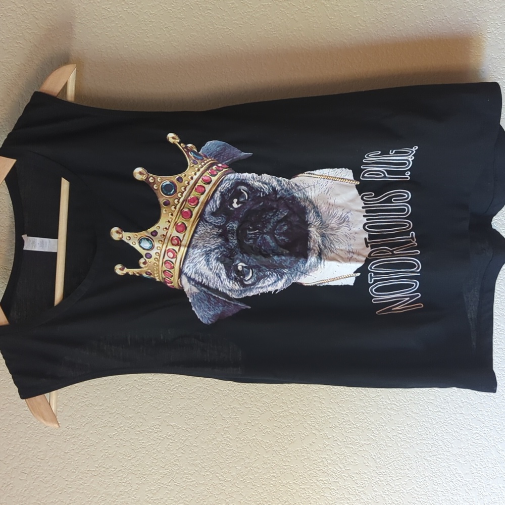 Notorious pug black tank top